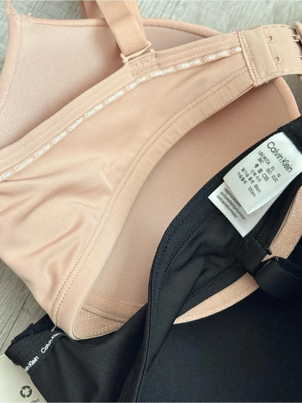 Calvin Klein Two-Tone Smooth Push-Up Bra — Black & Blush